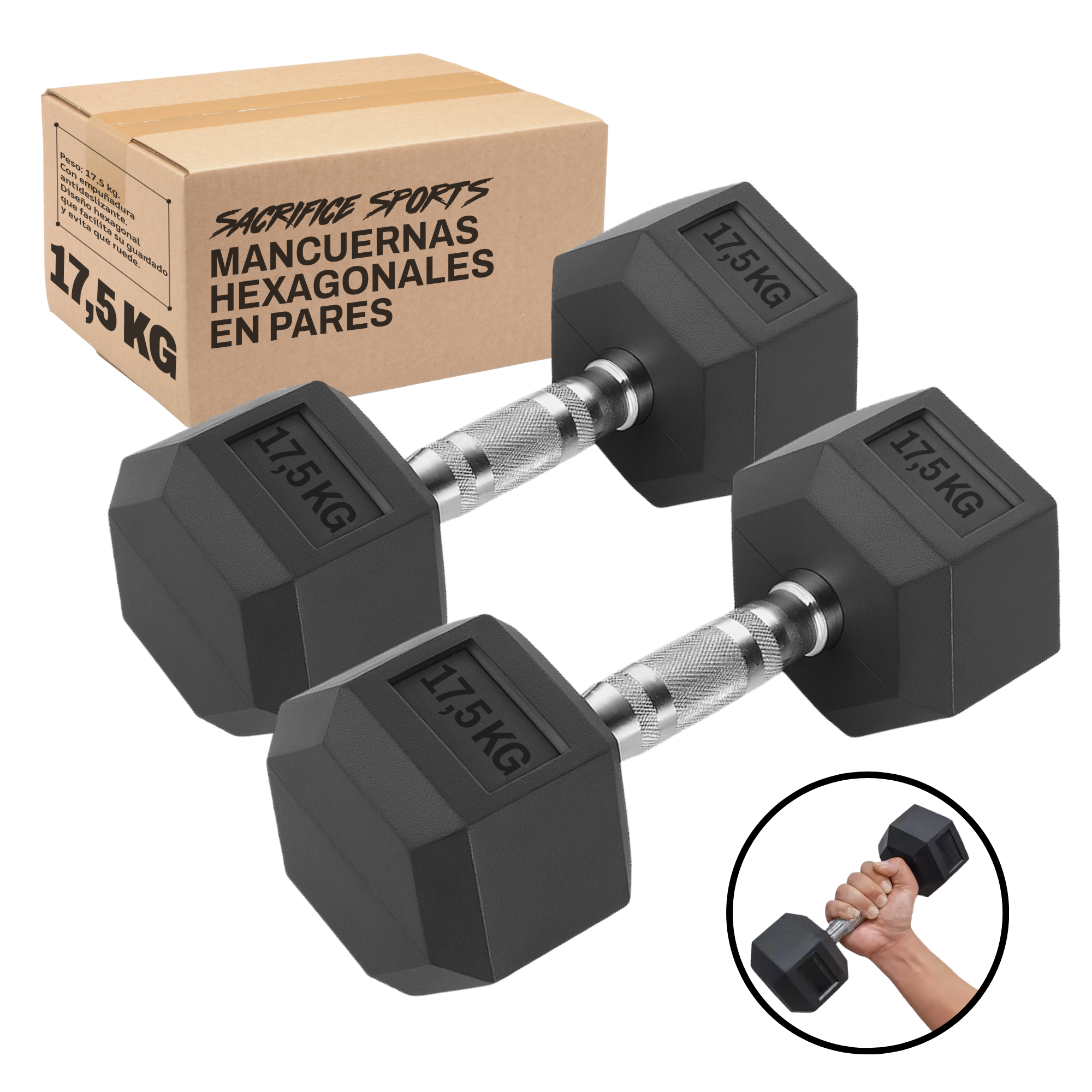 Par De Mancuernas Hexagonales 004 Variedad de Kilos - Imagen 11