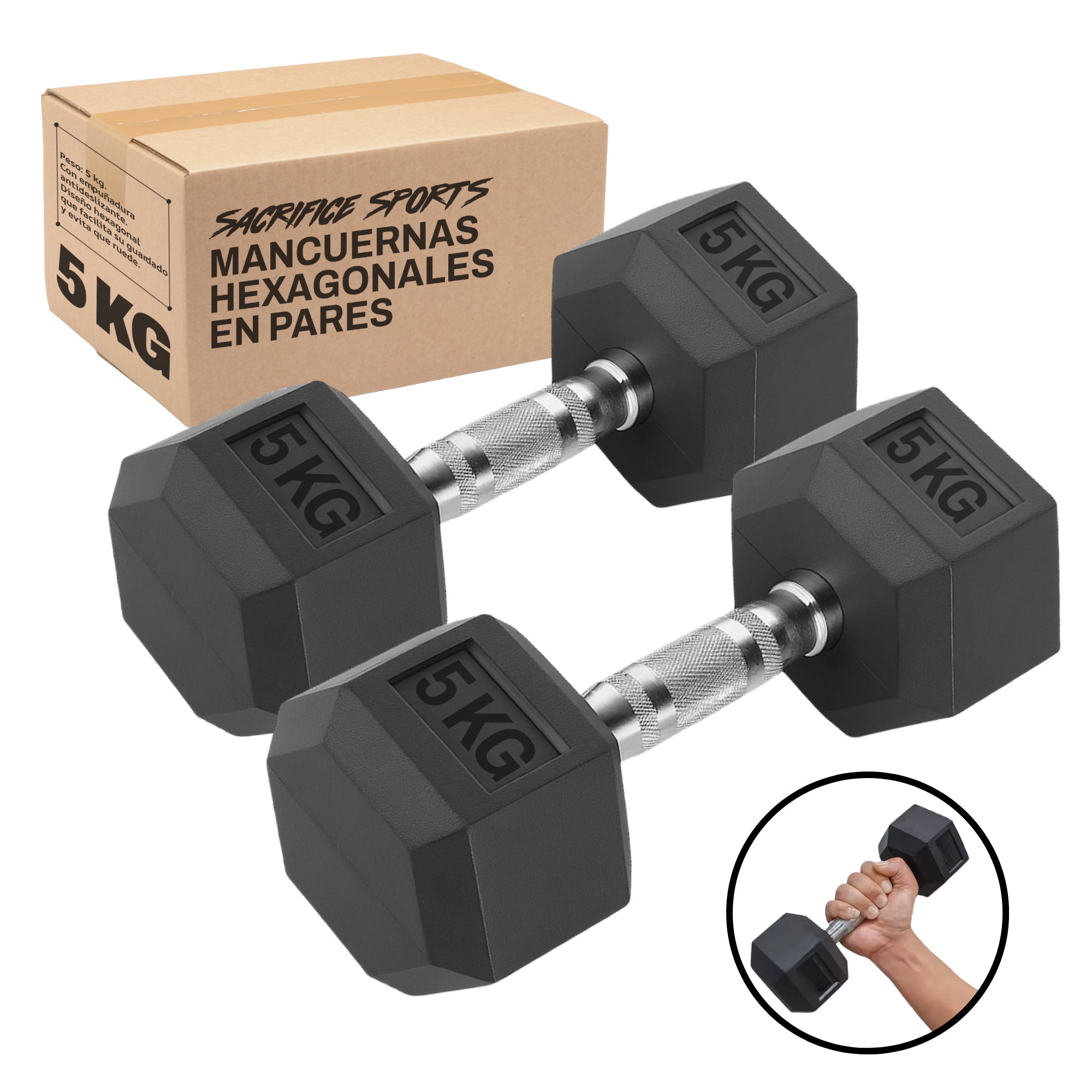 Par De Mancuernas Hexagonales 004 Variedad de Kilos - Imagen 6