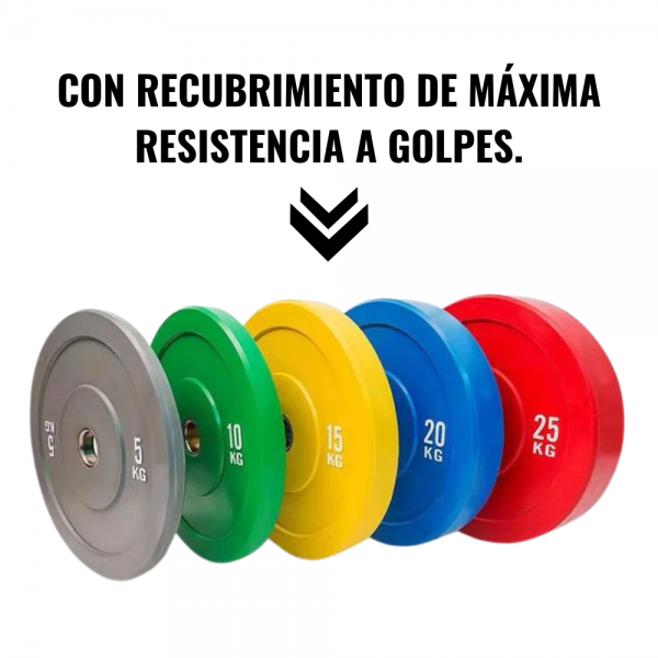 Par Discos Bumper 5 Kg Olímpicos Profesional - Imagen 4
