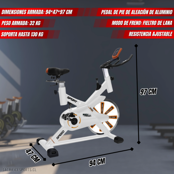 BICICLETA SPINNING ES770B - Flywheel 8 kg - Imagen 2