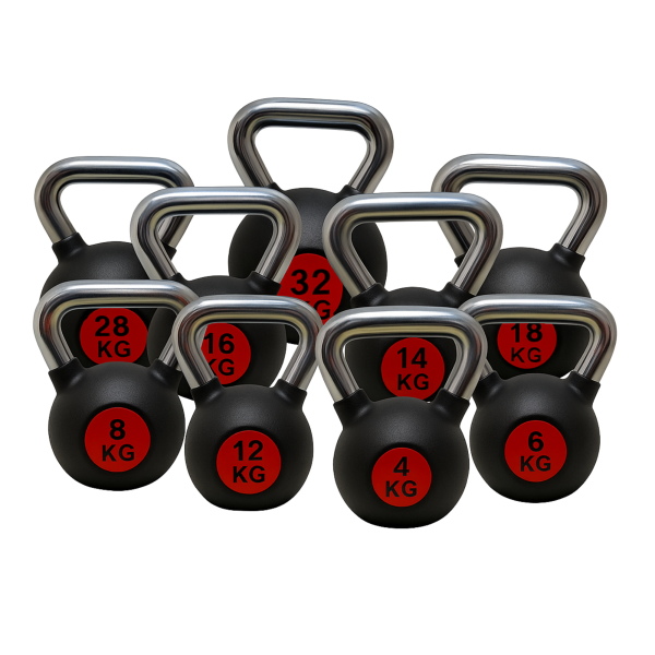 Pesas Rusas Kettlebell de Acero Recubiertas de Caucho