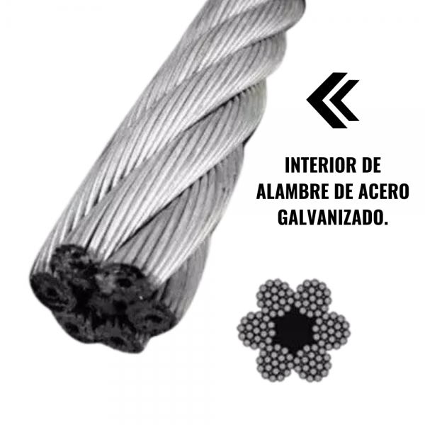 Piola Cable 8mm Para Máquinas Resistencia De 3500 Lbs 10 Mts - Imagen 2
