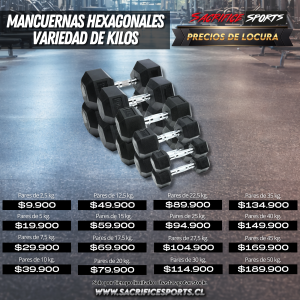 Par De Mancuernas Hexagonales Variedad de Kilos