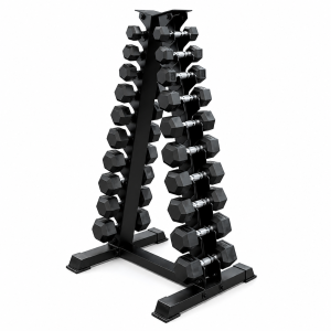 Rack de 10 Niveles + 10 Pares de Mancuernas Hexagonales en KG